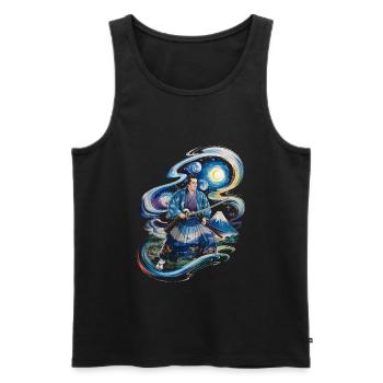 Samurai Ronin Mount Fuji japanisch - Männer Premium Bio Tank Top - Schwarz - Vorne - AI Model Male 178 light (178cm)