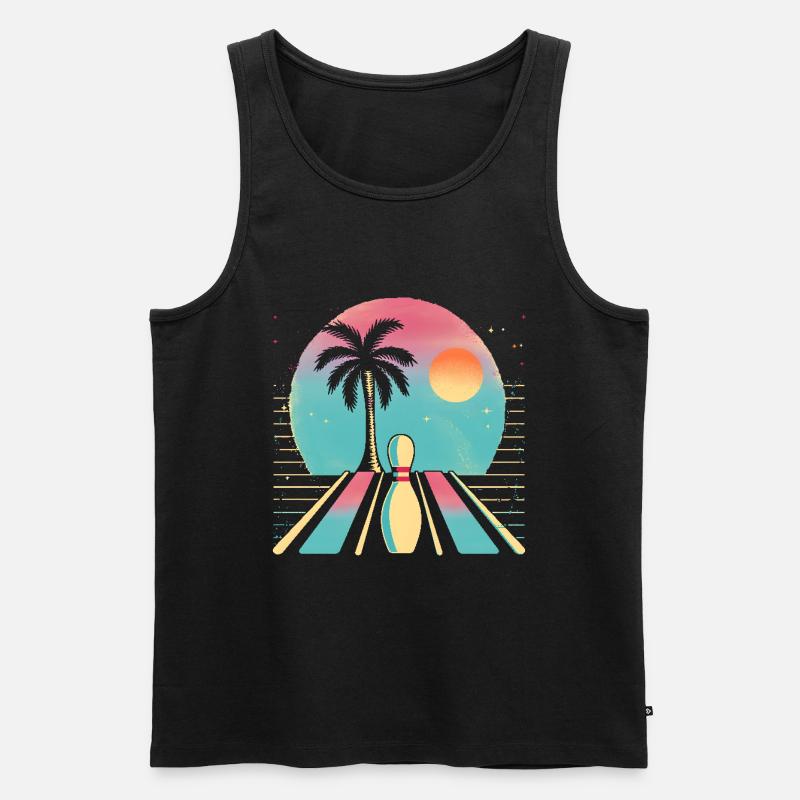 Oldschool Bowling - Männer Premium Bio Tank Top - Schwarz