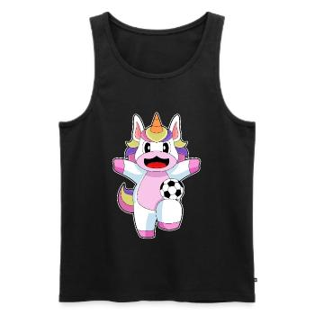 Einhorn Fußballspieler Fußball - Männer Premium Bio Tank Top - Schwarz - Vorne - Michal (187cm)