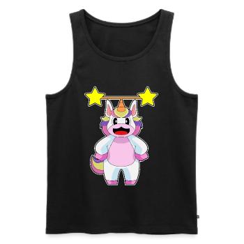 Einhorn Bodybuilder Langhantel Bodybuilding - Männer Premium Bio Tank Top - Schwarz - Vorne - Michal (187cm)
