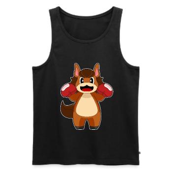 Pferd Boxer Boxhandschuhe Boxen - Männer Premium Bio Tank Top - Schwarz - Vorne - Michal (187cm)