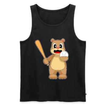 Bear Baseball Baseball Bat - Men's Premium Organic Tank Top - black - Front - AI Model Male 178 light (178cm)