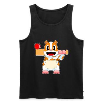 Hamster Cricket Batte de cricket - Débardeur bio Premium Homme - noir - Devant - Michal (187cm)