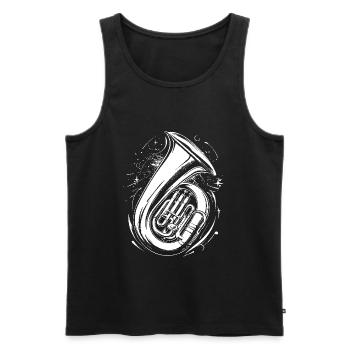 Croquis de tuba - Débardeur bio Premium Homme - noir - Devant - Michal (187cm)