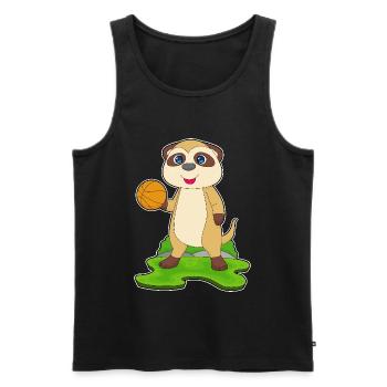 Erdmännchen Basketballspieler Basketball - Männer Premium Bio Tank Top - Schwarz - Vorne - Michal (187cm)