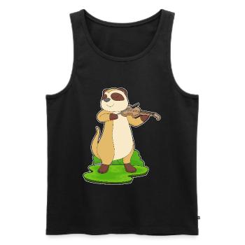 Musicien de suricate Musique de violon - Débardeur bio Premium Homme - noir - Devant - Michal (187cm)