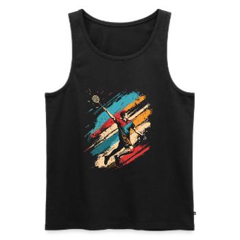 Badminton rétro - Débardeur bio Premium Homme - noir - Devant - AI Model Male 178 light (178cm)