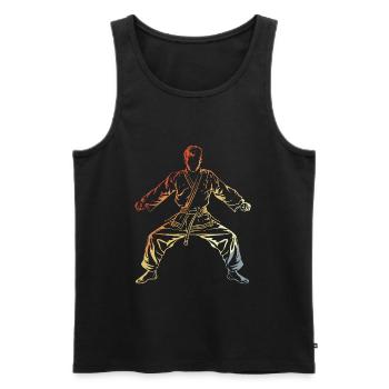 Karate Boy Sketch Vintage - Men's Premium Organic Tank Top - black - Front - AI Model Male 178 light (178cm)