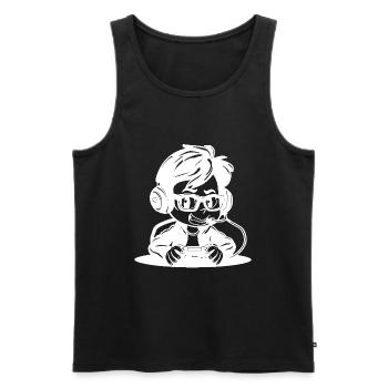 Videospiel Liebhaber Skizze - Männer Premium Bio Tank Top - Schwarz - Vorne - AI Model Male 178 light (178cm)