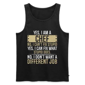 je suis CHEF non je ne peux pas réparer bête - Débardeur bio Premium Homme - noir - Devant - AI Model Male 178 light (178cm)