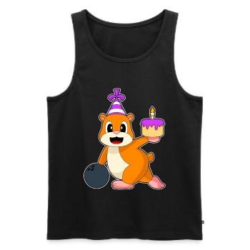 Hamster Birthday Bowling - Men's Premium Organic Tank Top - black - Front - Michal (187cm)