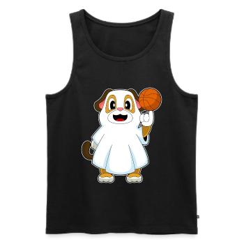 Hund Halloween Basketball - Männer Premium Bio Tank Top - Schwarz - Vorne - Michal (187cm)