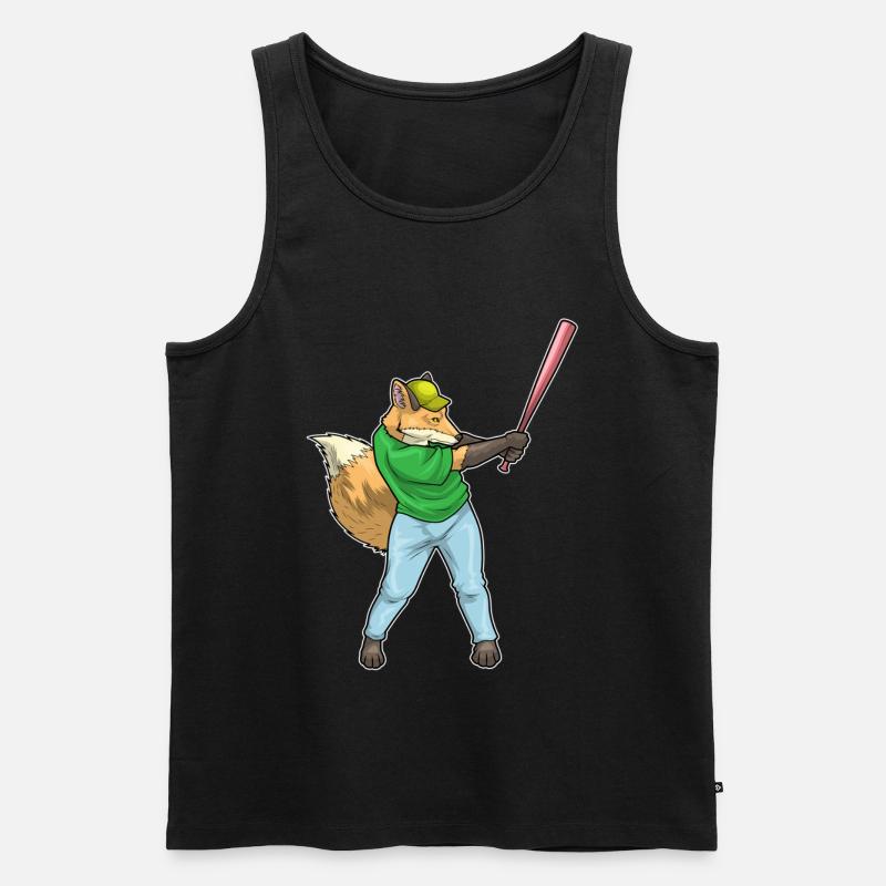 Fuchs Baseball Baseballschläger - Männer Premium Bio Tank Top - Schwarz