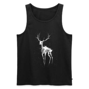 Weißer Hirsch Skelett Gothic Surreale Fantasy Grafik - Männer Premium Bio Tank Top - Schwarz - Vorne - AI Model Male 178 light (178cm)