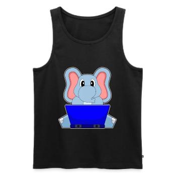 Elephant Laptop - Men's Premium Organic Tank Top - black - Front - Michal (187cm)