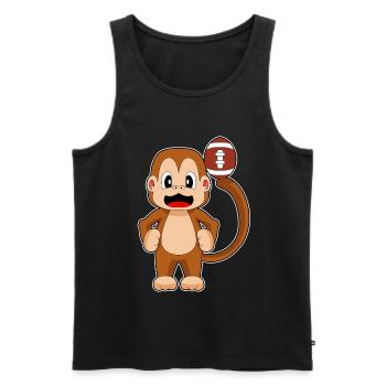Monkey American Football Sports - Men's Premium Organic Tank Top - black - Front - Michal (187cm)