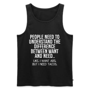 people need to understand the difference between - Men's Premium Organic Tank Top - black - Front - Michal (187cm)