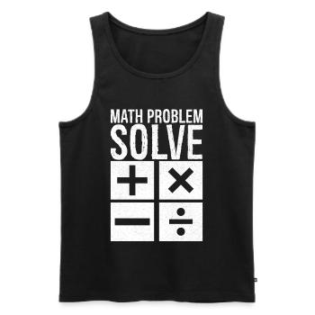 math problem solve - Men's Premium Organic Tank Top - black - Front - AI Model Male 178 light (178cm)