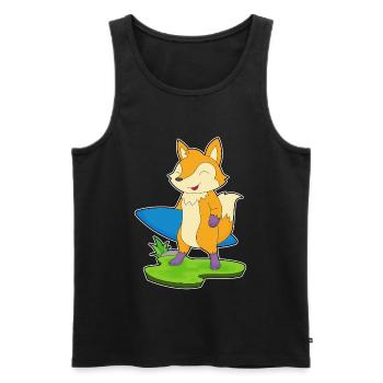 Fox Surfing Surfboard Summer - Men's Premium Organic Tank Top - black - Front - AI Model Male 178 light (178cm)