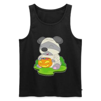 Dog Halloween Mummy - Men's Premium Organic Tank Top - black - Front - Michal (187cm)