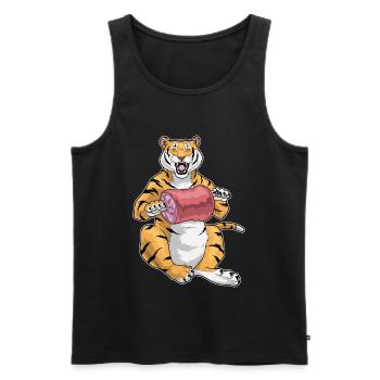 Viande de tigre - Débardeur bio Premium Homme - noir - Devant - Michal (187cm)