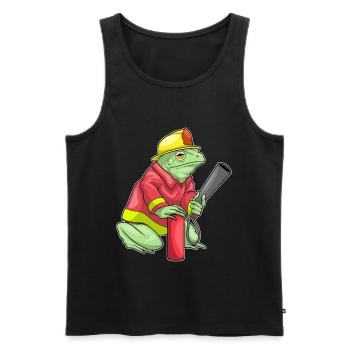 Frog Firefighter Fire Extinguisher Fire Brigade - Men's Premium Organic Tank Top - black - Front - Michal (187cm)