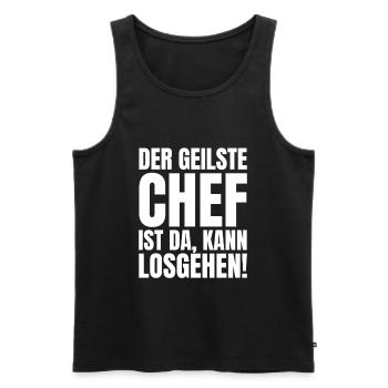Lustiger Chef spruch der beste stolze Chef Humor - Männer Premium Bio Tank Top - Schwarz - Vorne - Michal (187cm)
