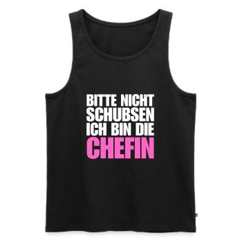 lustiger chefin spruch beste stolze chefin humor - Männer Premium Bio Tank Top - Schwarz - Vorne - AI Model Male 178 light (178cm)
