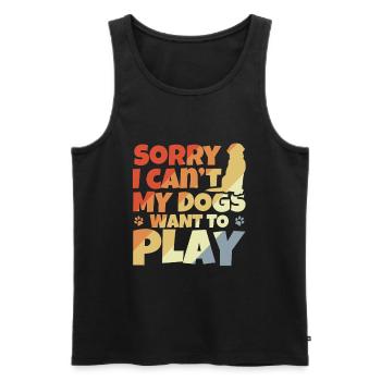 Hundehalter Witz - Männer Premium Bio Tank Top - Schwarz - Vorne - AI Model Male 178 light (178cm)