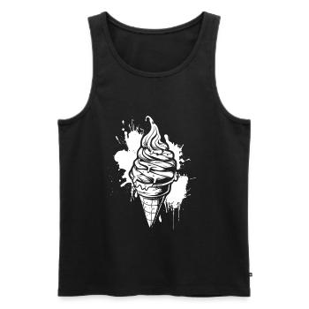 Eiscreme - Männer Premium Bio Tank Top - Schwarz - Vorne - AI Model Male 178 light (178cm)