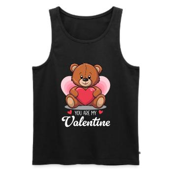 Cute Teddy Bear with Heart – Valentine's Day - Men's Premium Organic Tank Top - black - Front - AI Model Male 178 light (178cm)