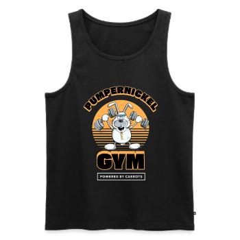Pumpernickel Krafttraining Hase Fitness Spruch - Männer Premium Bio Tank Top - Schwarz - Vorne - AI Model Male 178 light (178cm)
