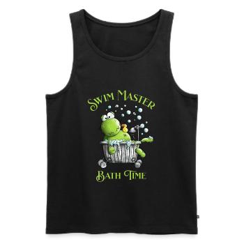 Swim Master Bath Time Wellness Frog Bathtub - Men's Premium Organic Tank Top - black - Front - AI Model Male 178 light (178cm)