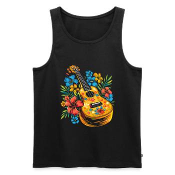 Ukulele Cartoon-Stil - Männer Premium Bio Tank Top - Schwarz - Vorne - AI Model Male 178 light (178cm)