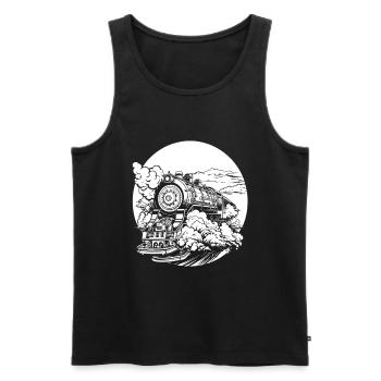 Zug - Männer Premium Bio Tank Top - Schwarz - Vorne - Michal (187cm)