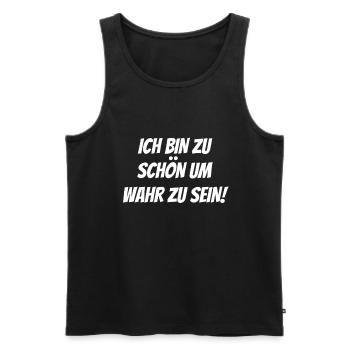 zu schön um wahr zu sein Selbstverliebt Egoistisch - Männer Premium Bio Tank Top - Schwarz - Vorne - AI Model Male 178 light (178cm)