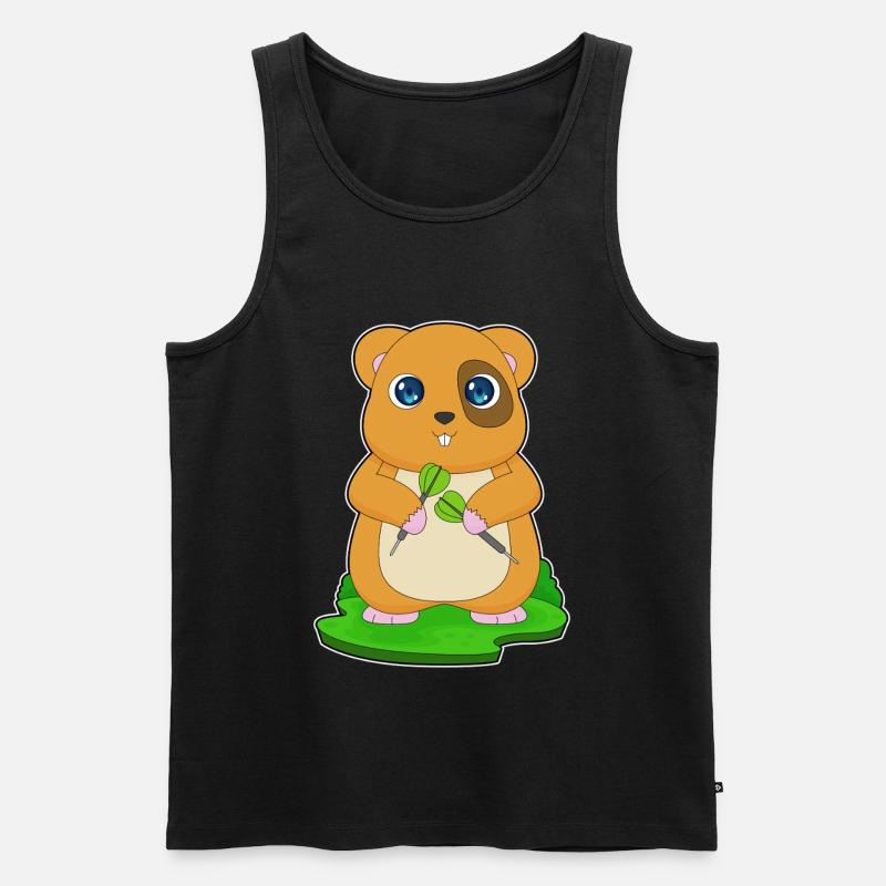 Hamster Dart Dartpfeil - Männer Premium Bio Tank Top - Schwarz