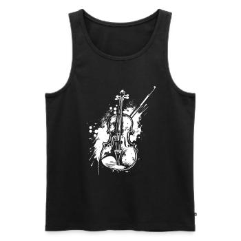 Violon drôle - Débardeur bio Premium Homme - noir - Devant - AI Model Male 178 light (178cm)