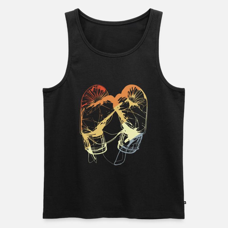 Retro Boxhandschuhe - Männer Premium Bio Tank Top - Schwarz