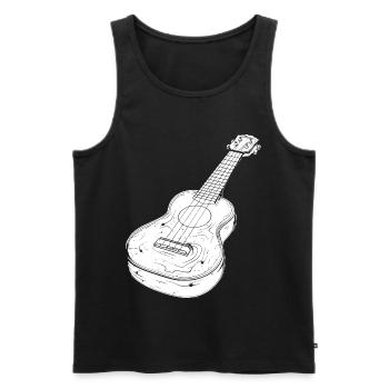 Ukulele Drawing - Men's Premium Organic Tank Top - black - Front - Michal (187cm)