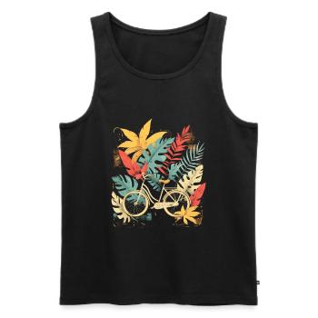 Fahrrad Cartoon Look - Männer Premium Bio Tank Top - Schwarz - Vorne - Michal (187cm)