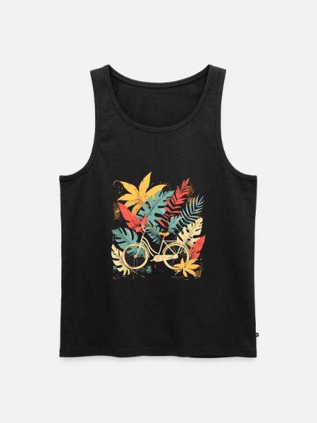 Bicycle Cartoon Look - Men's Premium Organic Tank Top - black