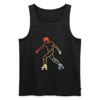 Roller Skates Vintage Look - Männer Premium Bio Tank Top - Schwarz - Vorne - Michal (187cm)