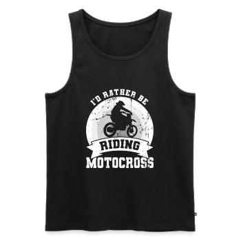 Ich würde lieber Motocross fahren - Männer Premium Bio Tank Top - Schwarz - Vorne - Michal (187cm)