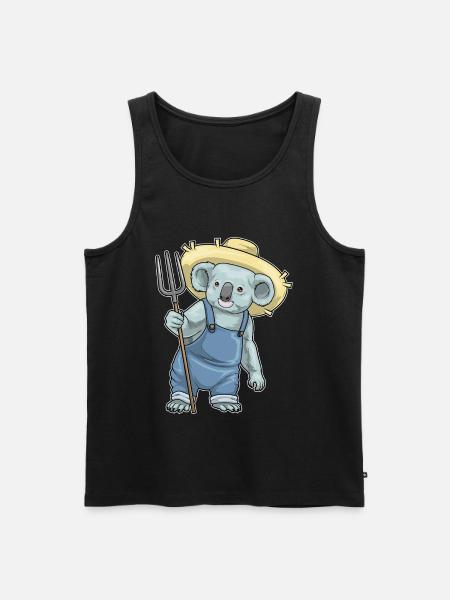 Koala Farmer Pitchfork Farm - Men's Premium Organic Tank Top - black