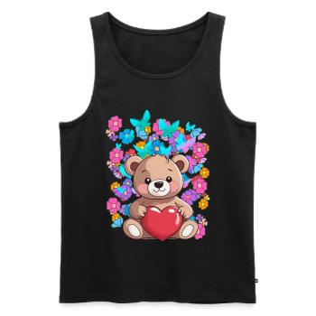 Valentine's Day Teddy Heru Teddy Bear Bear Child - Men's Premium Organic Tank Top - black - Front - Michal (187cm)