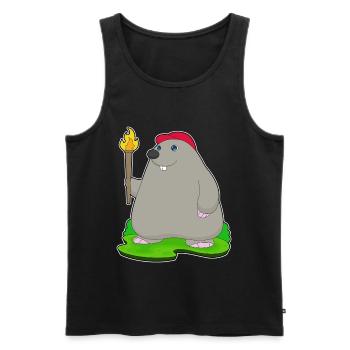 Mole Torch - Men's Premium Organic Tank Top - black - Front - AI Model Male 178 light (178cm)