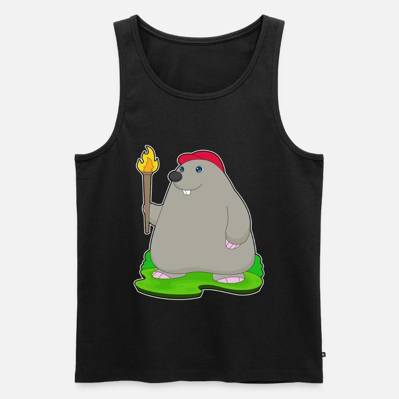 Maulwurf Fackel - Männer Premium Bio Tank Top - Schwarz