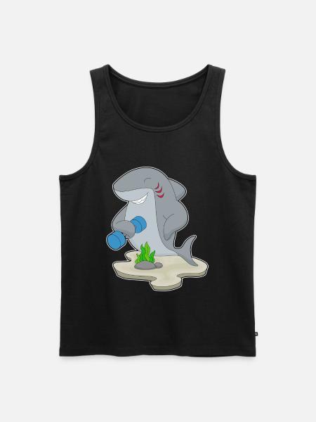 Shark Bodybuilder Dumbbell Bodybuilding - Men's Premium Organic Tank Top - black
