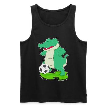 Crocodile Soccer Player Soccer - Men's Premium Organic Tank Top - black - Front - Michal (187cm)